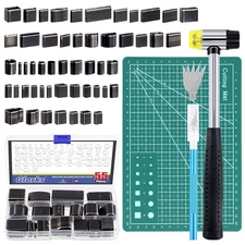 Glarks 55Pcs Hole Hollow Punch Cutter Tool Kit Includes 52 Shape One Hole Hollow