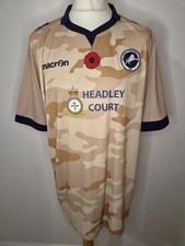 Rare Original Macron Millwall 2014/2015 Headly Court Remembrance 3rd Shirt