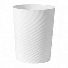 Plastic Small Bathroom Trash Can Wastebasket Garbage Can White Sturdy