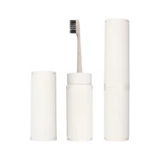 2 Pcs Travel Toothbrush Case, 7.8x1.65"Fine Lines Toothbrush Holder, White