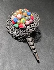 VTG Silver Filigree Posey Brooch Miriam Haskell Era (MCM) Unsigned Tussie Mussie