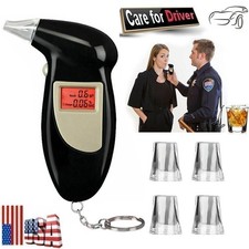 Digital LCD Police Breath Breathalyzer Test Alcohol Tester Analyzer Detector