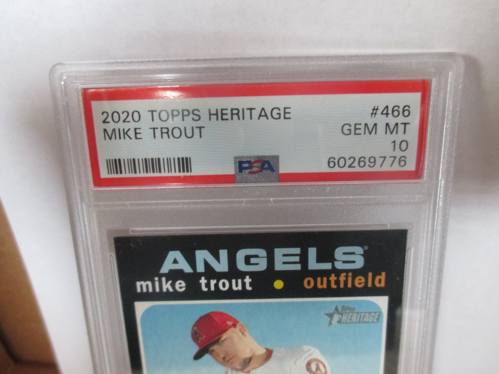 2020 Topps Heritage Mike Trout #466 Angels PSA 10 Graded Short Print🔥⚾ view 14