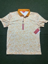 Redvanly Polo Shirt Mens XL Orange Tangelo Purepoly Stretch Golf Athletic Luxury