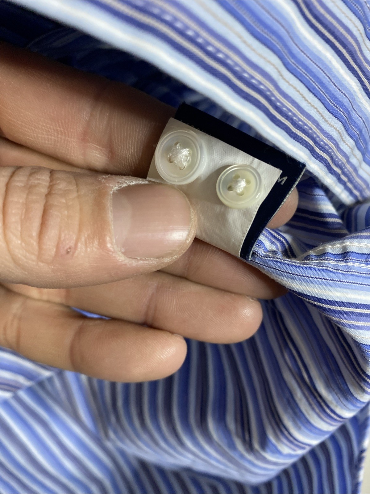 Facconable Button Down Shirt Long Sleeve Blue Men… - image 8