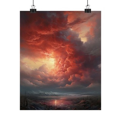 Moody Clouds Art Print, Sky Painting, Stormy Cloud Art, Moody Sky Print