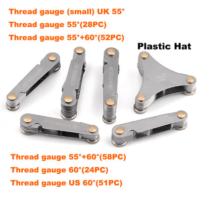 55°/60° Integrated Thread Gauge Measuring Plastic Hat Tool Metric/ UK/ US