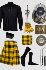 Men's Scottish Tartan Kilt Outfit 10 Pcs Set Traditional Highland Wedding Outfit