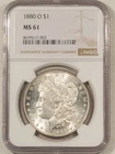 1880-O $1 MORGAN DOLLAR - NGC MS-61 BLAST WHITE & LOOKS BETTER