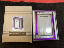 VTG MELANNCO Photo Album Stained Glass style Holds 100 4" x 6" Photos Purple