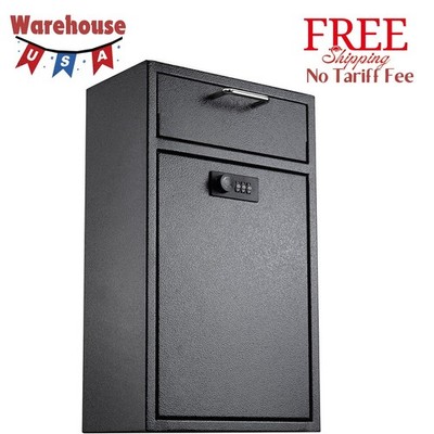 Locking Wall Mailbox Drop Safe for Business- 1.2mm Heavy Duty Lock Box with Code