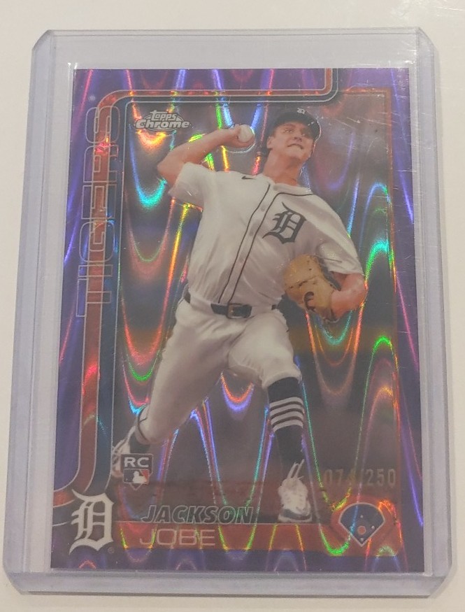 2025 Topps Chrome - Jackson Jobe #249 Purple Wave Refractor #/250 (RC)