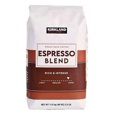 Kirkland Signature Whole Bean Coffee Espresso Blend Dark roast Pack of  1.13kg 20.44 per kilo