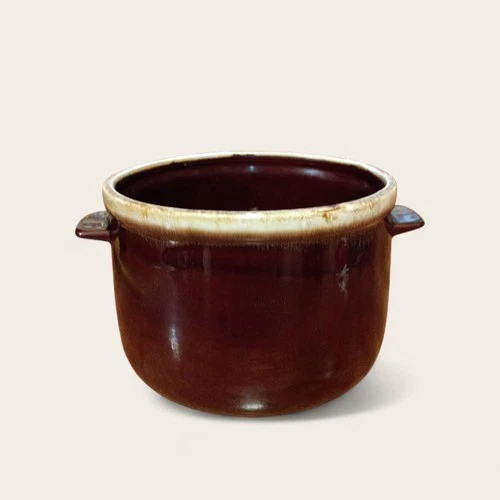 Vintage McCoy 0121 USA Bean Pot Crock – Brown Drip Glaze Stoneware – No Lid