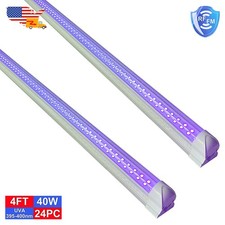 24 Pack T8 Linkable 4Ft UV Led BlackLight Bar 40W DJ Club Stage D cor Lighting