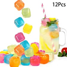 12 Pcs Whisky Reusable Ice Cubes Set Wear-Resistant Plastic Accessories