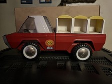 Vintage 1960/70  s Buddy L Pressed Steel Red Zoo Kennel Toy Truck