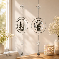 Formano Fensterdeko Kreis Engel+ Hirsch Aus Silber Edelstahl 2Er Set- 511959