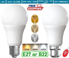 LED GLS LIGHT BULBS 40w 60w 100w WARM/COOL WHITE BC/B22 ES/E27 Bayonet Daylight