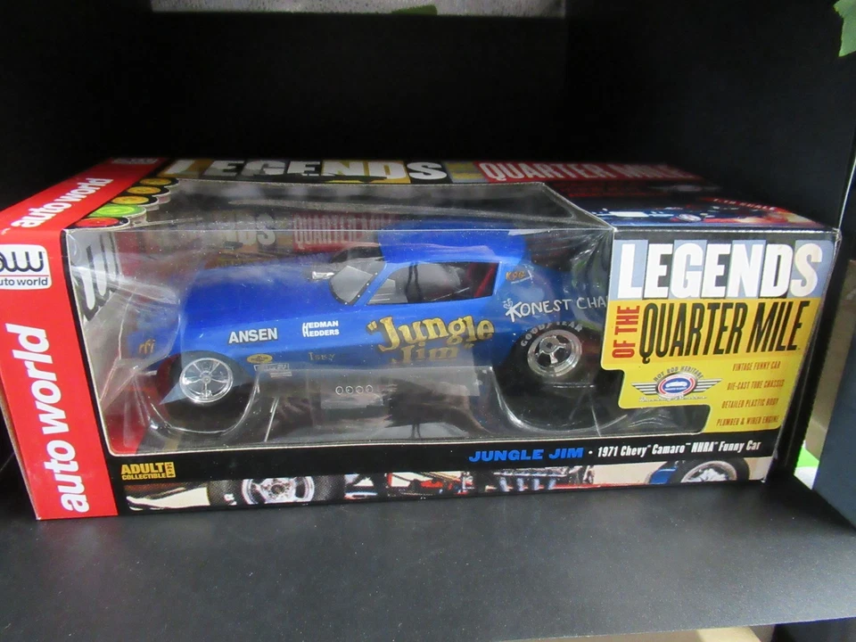 JUNGLE JIM 1971 CHEVY CAMARO FUNNY CAR 1:18 AUTO WORLD LEGENDS OF QUARTER MILE - Image 2 of 4