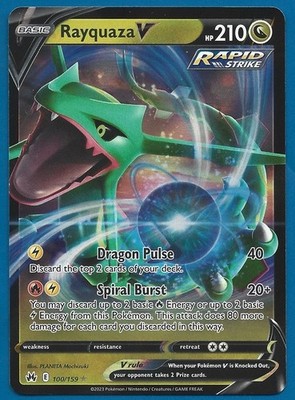 Pokémon - Rayquaza V 100/159 Ultra Rare NM Englisch - Crown Zenith