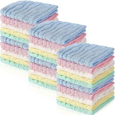 30 Pcs Baby Muslin Washcloths Muslin Burp Cloths Baby Towel Natural Cotton Bu...