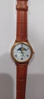 Vintage Timex Moon Phase Watch Men's Gold Tone New Tan Leather Band, New Battery