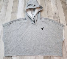 Under Armour Project Rock Oversized Crop Workout Hoodie Women's Loose Fit Large