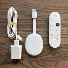 Google Chromecast Model GZRNL Snow White Media Streamer Voice Remote