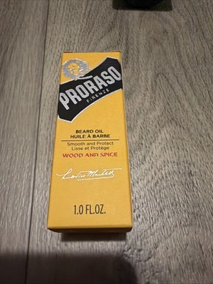 New PRORASO Single Blade Wood and Spice Italian Beard & Mustache Oil For Men