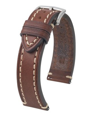 Hirsch Liberty brown 20 mm watch strap, length XL