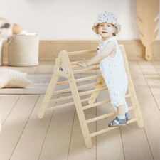 Triangle d'escalade en bois naturel structure echelle d'escalade Pikler pliable