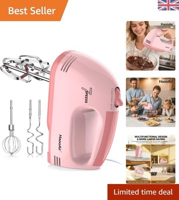 Kompakter elektrischer Mixer mit 7 Geschwindigkeiten in Rosa - perfekt für Backenthusiasten zu Hause