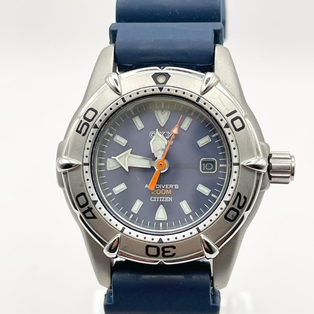 稼動 CITIZEN OXY ソーラー DIVER 200M メンズ 美品 CITIZEN OXY AIR DIVER'S 200M SOLAR - Gem