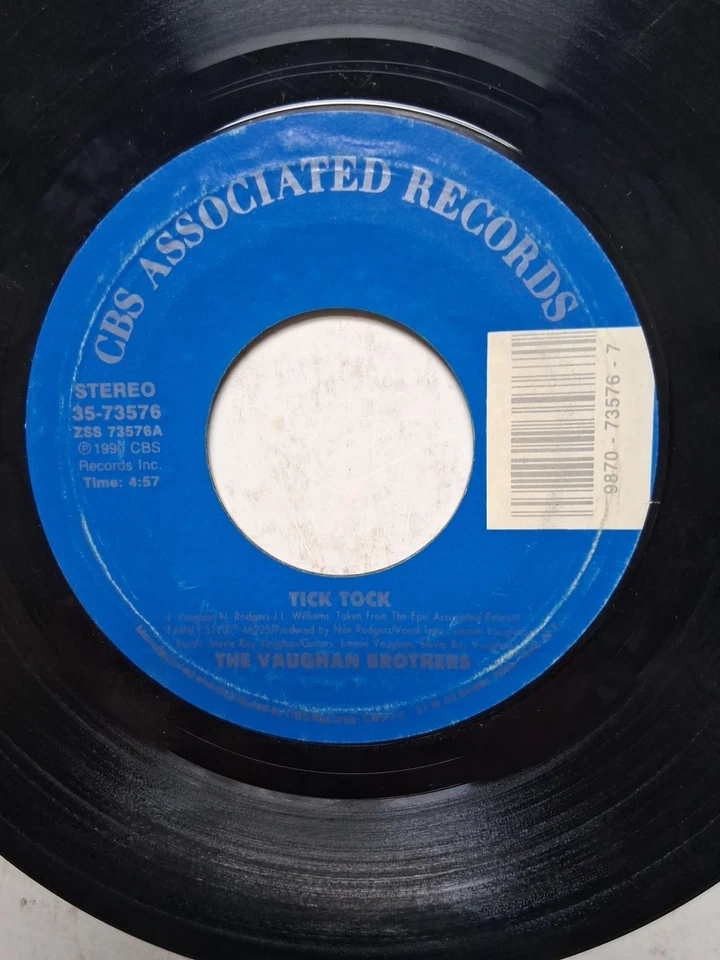 45 RPM Vinyl Record The Vaughan Brothers (Stevie Ray and Jimmie) Tick Tock VG - Image 2 of 4