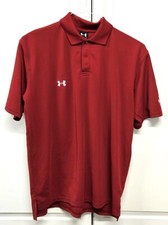 NWT Under armour Men's Solid Red Moisture Wicking HeatGear SS Golf Polo sz S