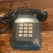 Ancien Téléphone Bleu Seventies Années 70/80 Écouteur Deco Vintage