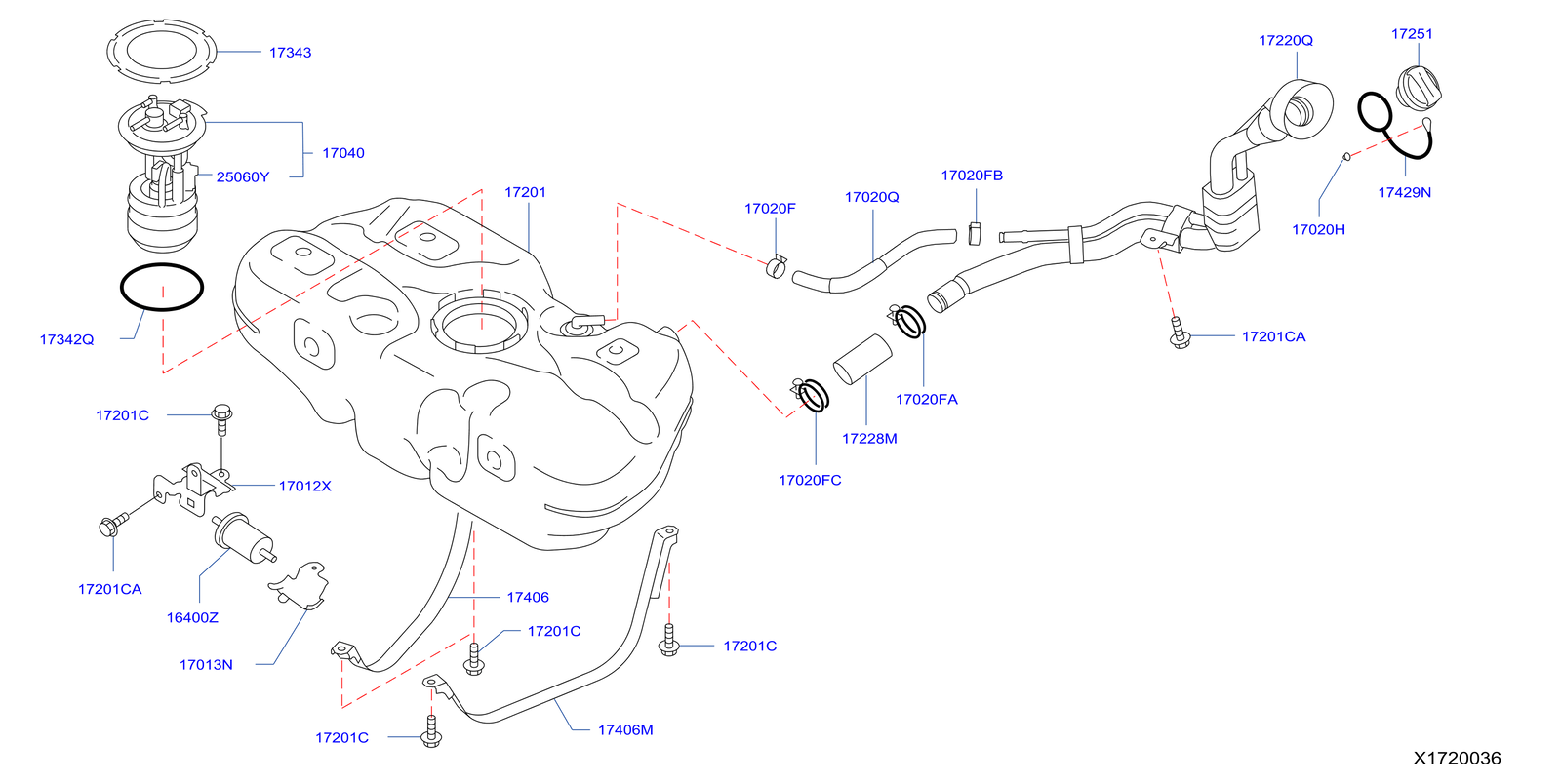 16400zt50a Nissan Fuel Filter ASSY 16400ZT50A Genuine OEM Part for