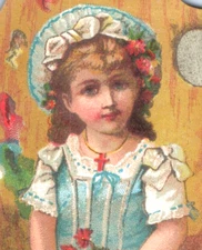 1880s Die-Cut Palette No.8 Wheeler & Wilson Sewing Machine Cute Child F124