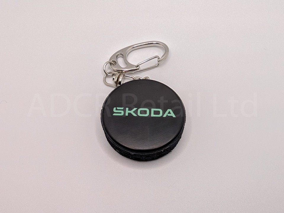 Genuine Skoda Keyring 6U0087011A Hockey Puck Keychain Key Ring | eBay