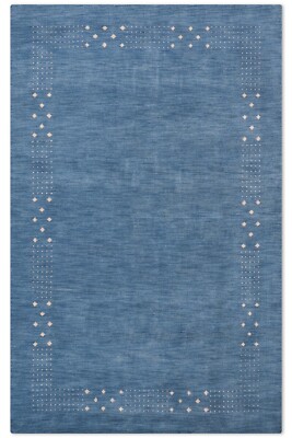 Hand Knotted Loom Wool Area Rug Contemporary Blue BBH Homes BBL00530