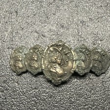 EDWARDIAN ART NOUVEAU HUGE BELT BUCKLE SCARF SLIDE LADY Wearing Hat PRETTY