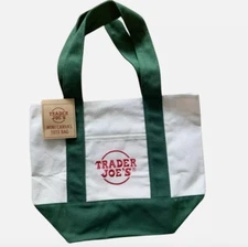 GREEN Trader Joe’s Mini Canvas Tote Bag (NWT) Limited Edition
