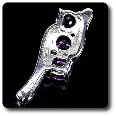 Pendentif Améthyste En Argent 925 Et Or Blanc 14K - Pierre Minérale, Bijou France