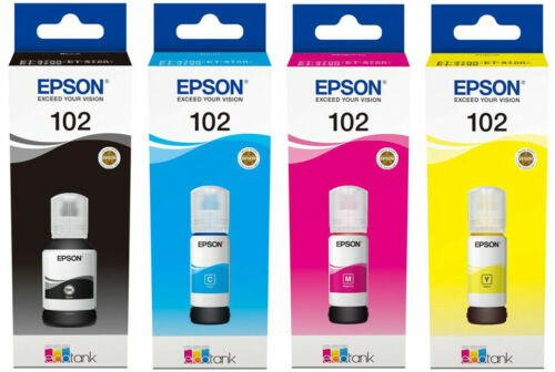 Genuine Epson 102 Multipack Ink Bottles For EcoTank ET-3850 ET-4856 ET-2750 - Picture 1 of 1