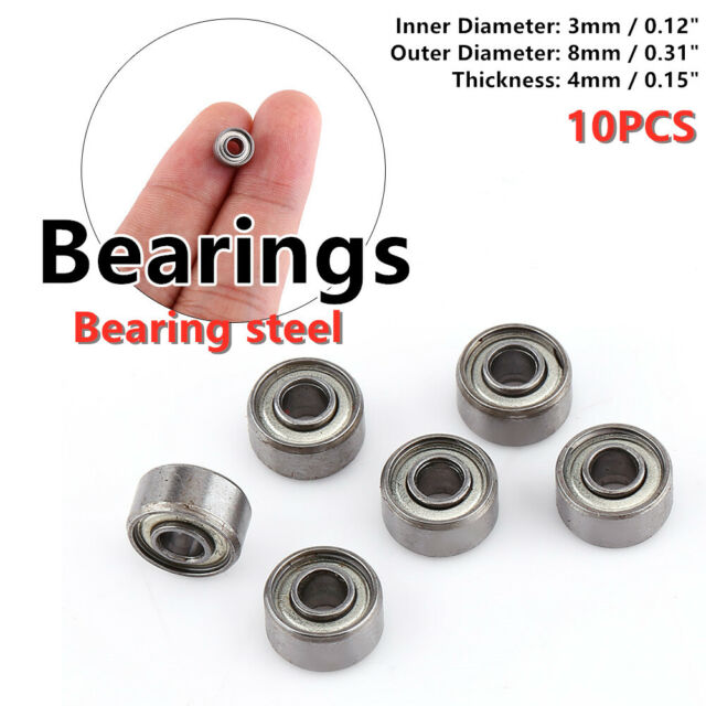 10pcs 693ZZ Miniature Ball Bearings 3*8*4mm Small Double Shielded Bearing HU