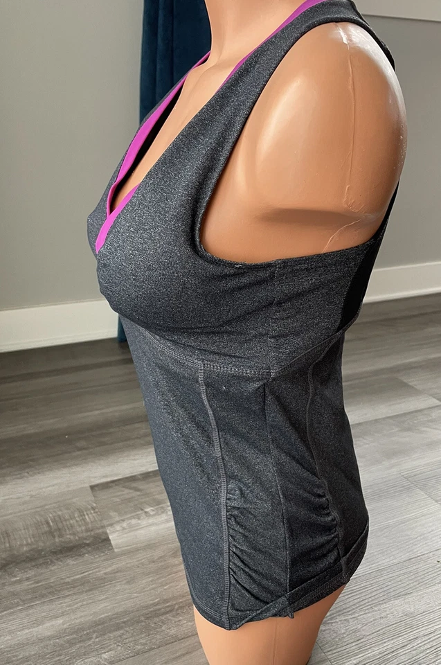 kyodan Black Gray Yoga Athletic Shirt Size S V-Neck - Image 2 of 4