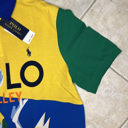 Camisa Polo Ralph Lauren Calce Clásico M Playa Voleibol Póster Gráfico Nueva con Etiquetas $198 - Imagen 6 de 11