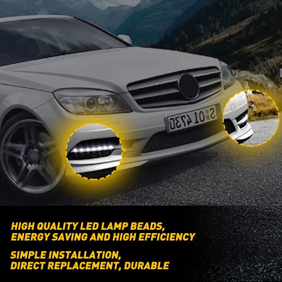 For 2011-2013 Mercedes-Benz SLK-Class R172 RH & LH LED Daytime Running Fog Light - Image 2 of 4
