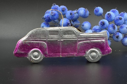 ! TOY 1960s ! ANTIQUE Christmas russian Cardboard Xmas Dresden car auto zim gaz - Picture 3 of 12